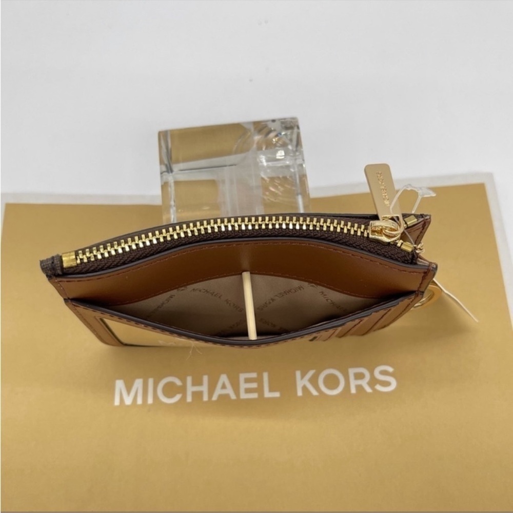 Michael Kors TZ Coinpouch w/ID Leather Brown - Picture 3 of 5